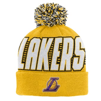 Youth Outerstuff Gold Los Angeles Lakers Cuffed Knit Hat with Pom
