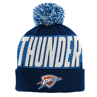 Youth Outerstuff Blue Oklahoma City Thunder Cuffed Knit Hat with Pom