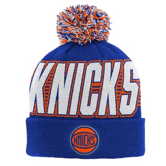 Youth Outerstuff Blue New York Knicks Cuffed Knit Hat with Pom