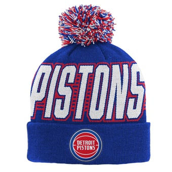 Youth Outerstuff Blue Detroit Pistons Cuffed Knit Hat with Pom
