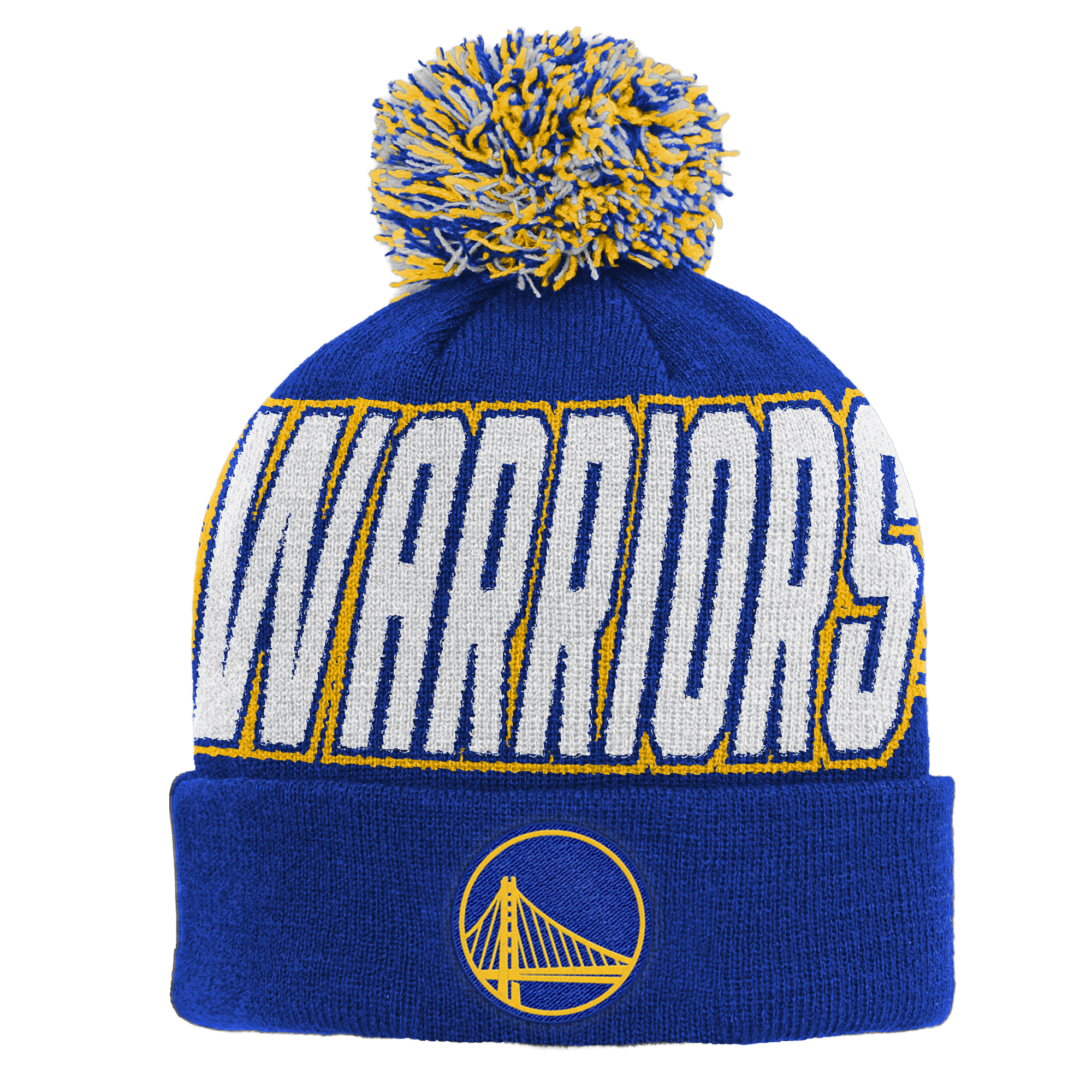 Youth Outerstuff Royal Golden State Warriors Cuffed Knit Hat with Pom