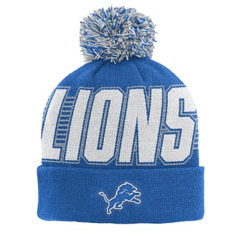 Preschool Outerstuff Blue Detroit Lions Cuffed Knit Hat with Pom