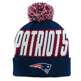 Preschool Outerstuff Navy New England Patriots Cuffed Knit Hat with Pom
