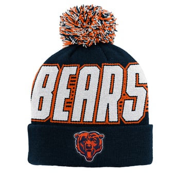 Preschool Outerstuff Navy Chicago Bears Cuffed Knit Hat with Pom