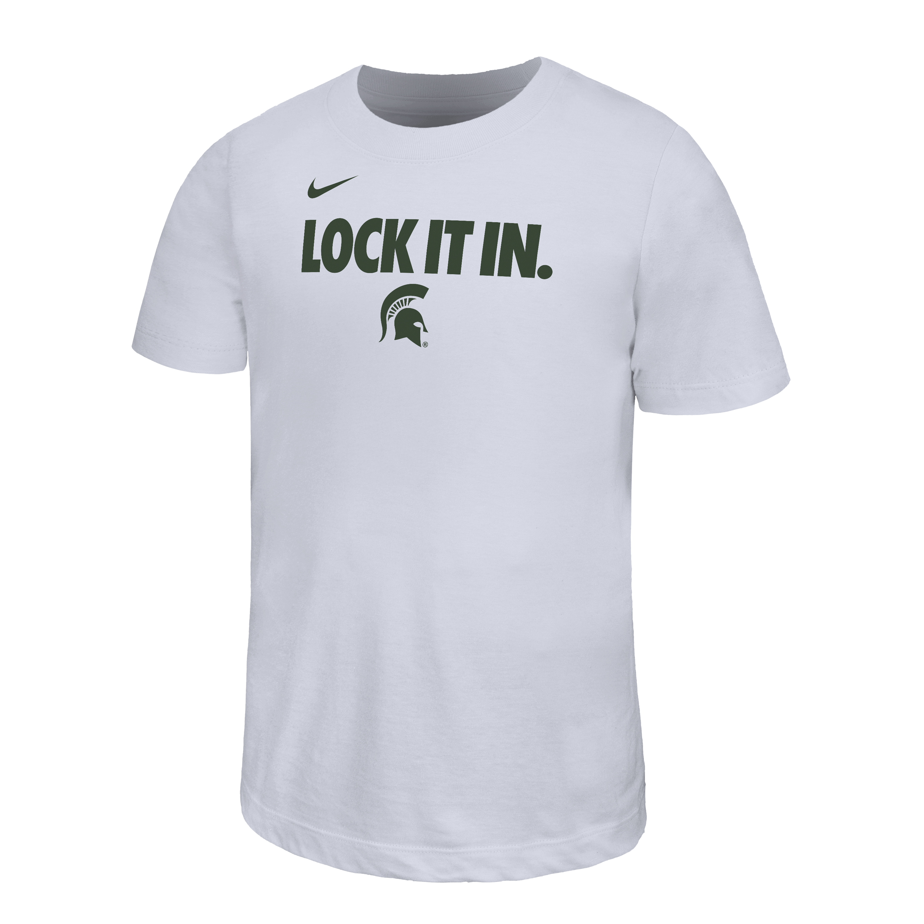 Youth Nike White Michigan State Spartans 2026 On-Court Bench Legend Dri-FIT T-Shirt