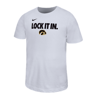 Youth Nike White Iowa Hawkeyes 2026 On-Court Bench Legend Dri-FIT T-Shirt