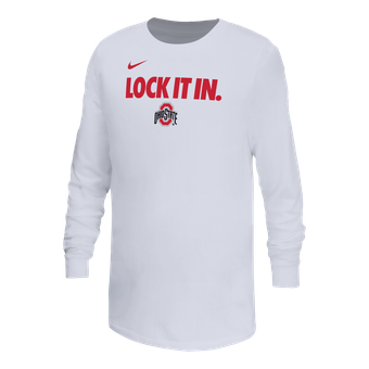 Youth Nike White Ohio State Buckeyes On-Court Bench Legend Dri-FIT Long Sleeve T-Shirt