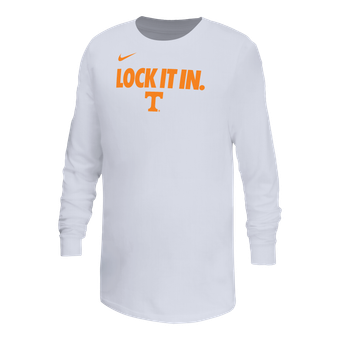Youth Nike White Tennessee Volunteers On-Court Bench Legend Dri-FIT Long Sleeve T-Shirt