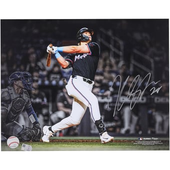 Kyle Stowers Miami Marlins Autographed 11" x 14" Walk-Off Home Run Spotlight Photograph