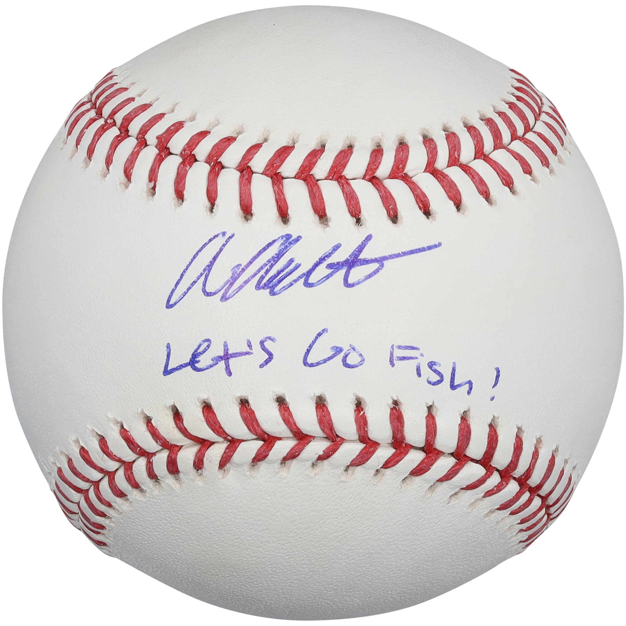 Aiva Arquette Miami Marlins Autographed Baseball with "Let's Go Fish" Inscription