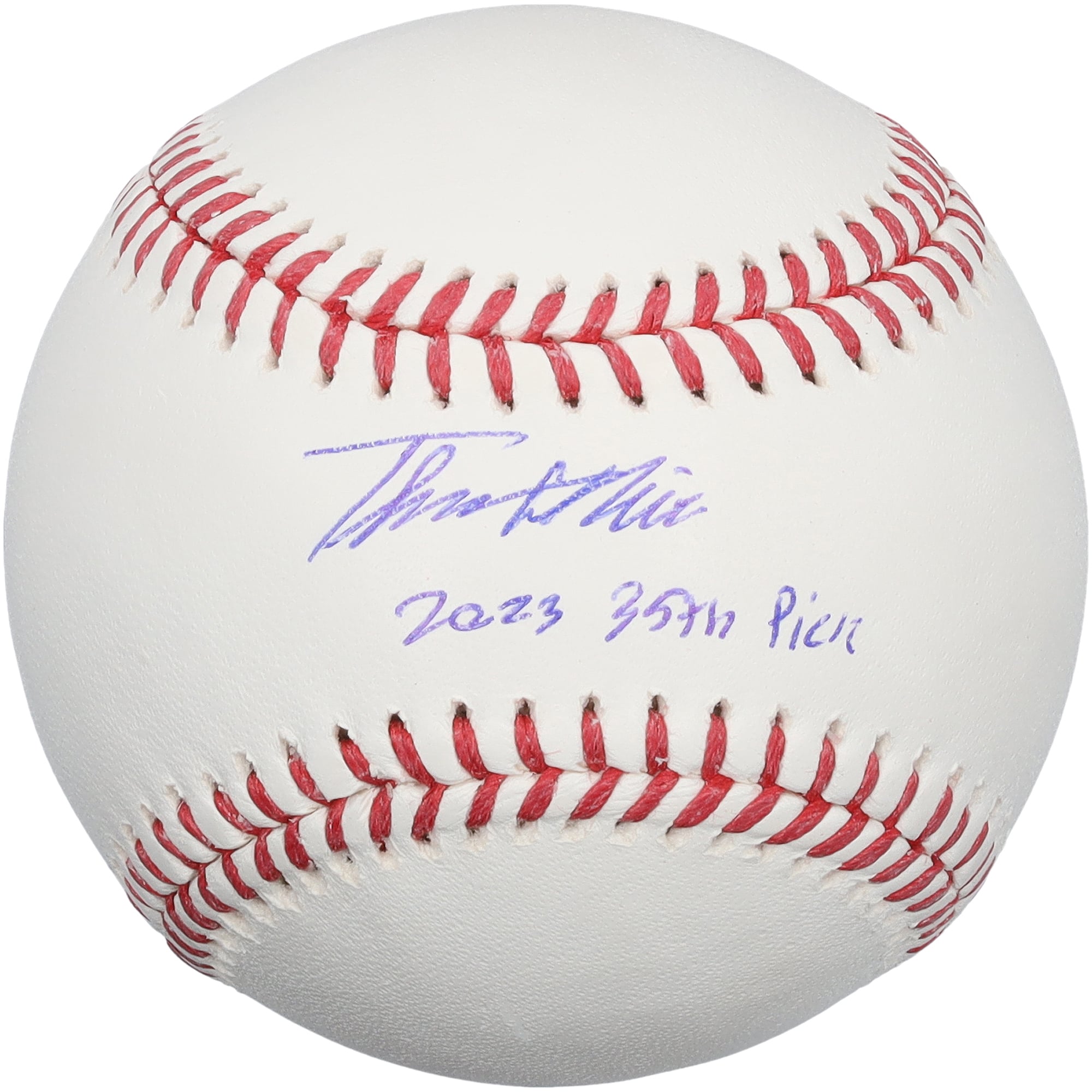 Thomas White Miami Marlins Autographed Baseball with "2023 35th Pick" Inscription