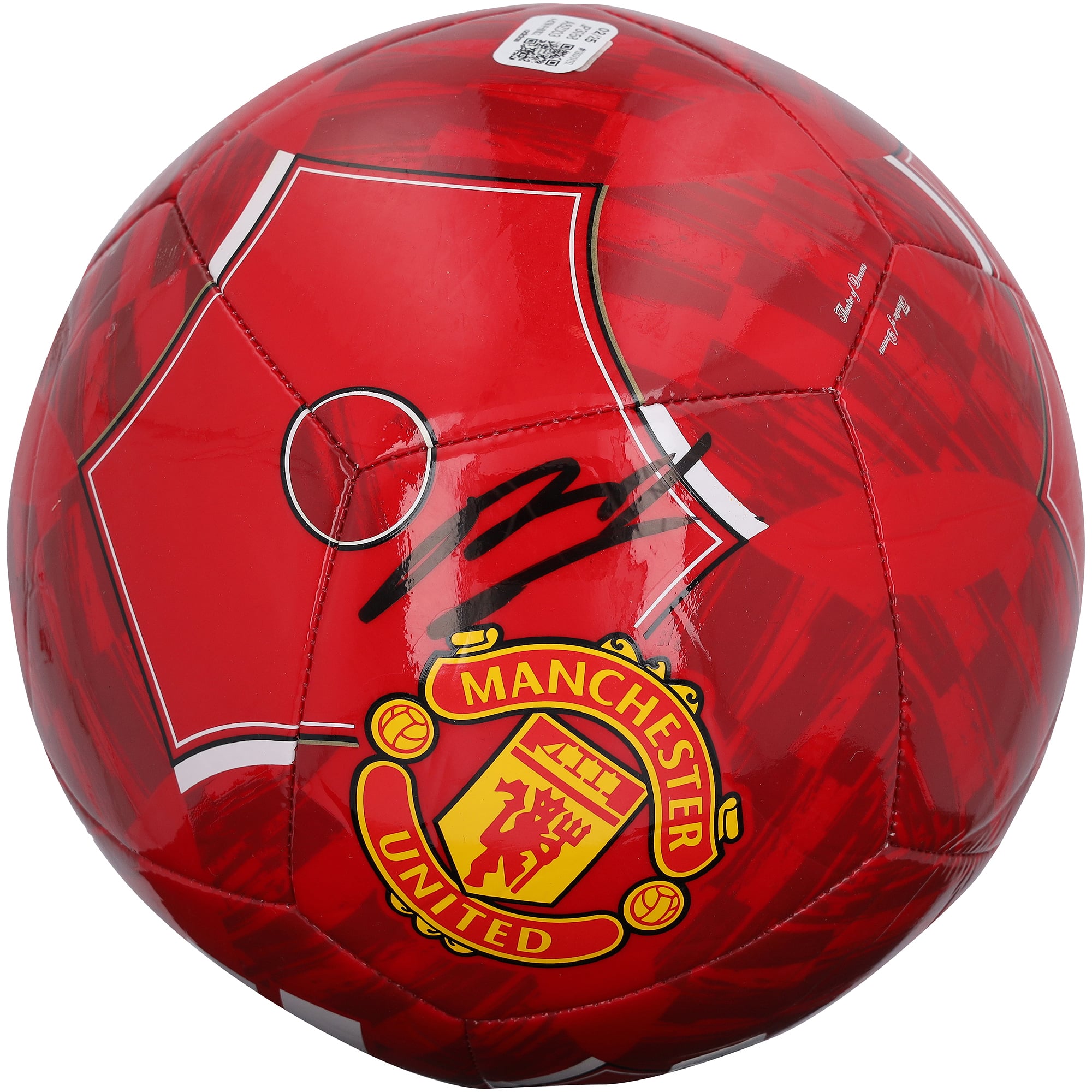 Bruno Fernandes Manchester United Autographed Manchester United FC Red Logo adidas Soccer Ball