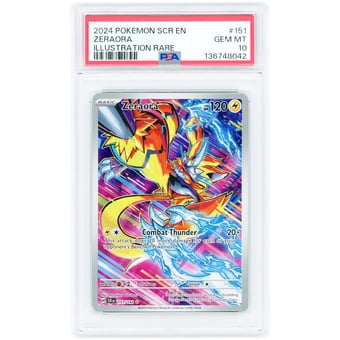 Zeraora 2024 Pokemon Stellar Crown Illustration Rare #151 PSA Authenticated 10 Card