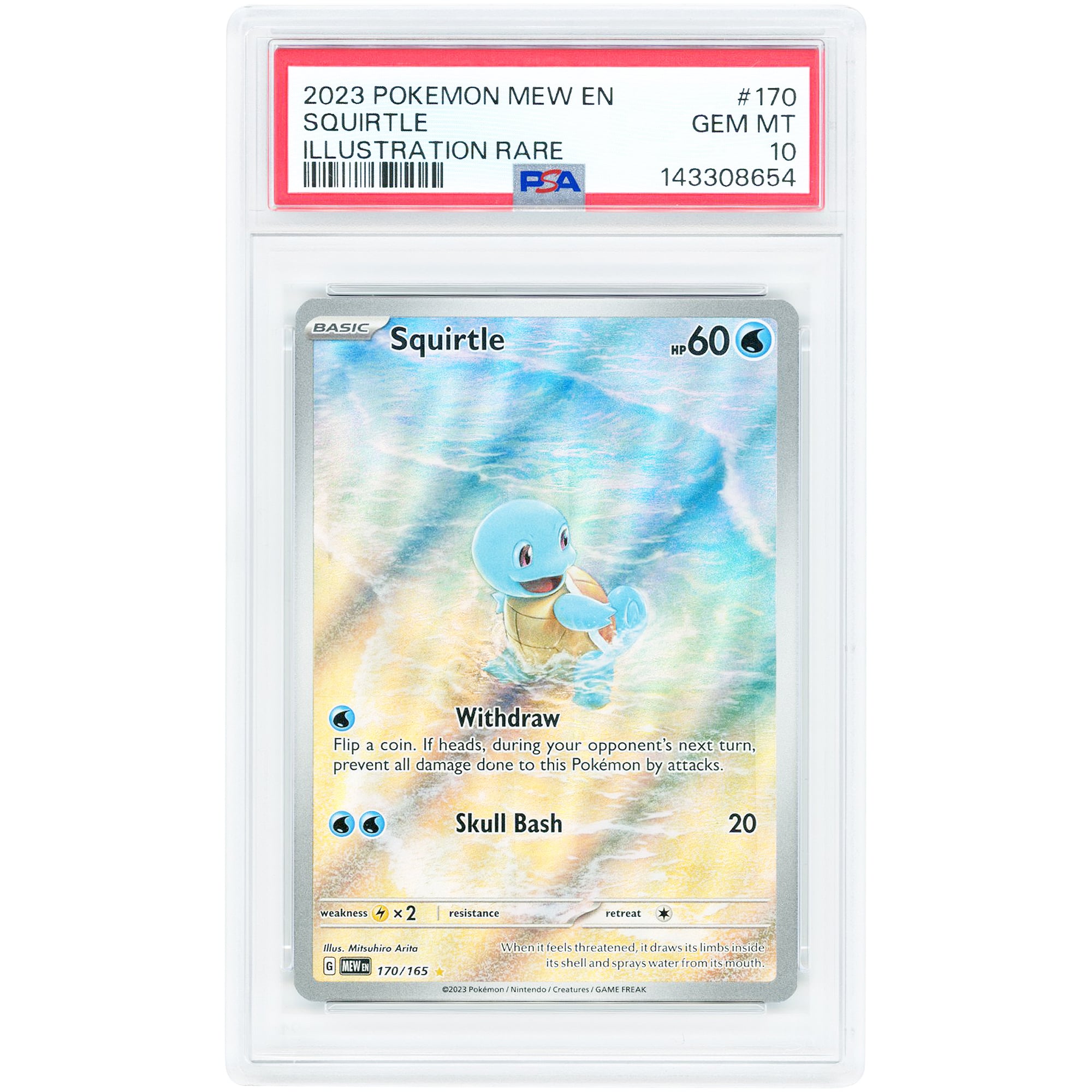 Squirtle 2023 Pokemon 151 Illustration Rare #170 PSA Authenticated 10 Card