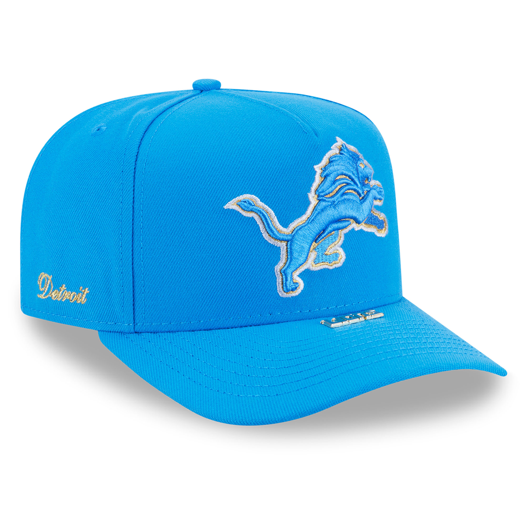 Men's New Era Blue Detroit Lions Visor Pin 9FIFTY A-Frame Snapback Hat
