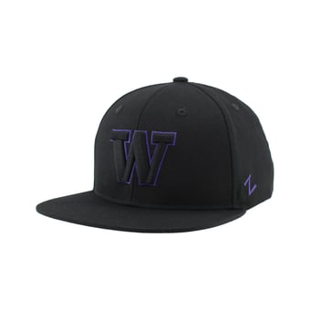 Unisex Zephyr  Black Washington Huskies Slice 3D Z11 Snapback Hat