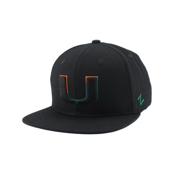 Unisex Zephyr  Black Miami Hurricanes Slice 3D Z11 Snapback Hat