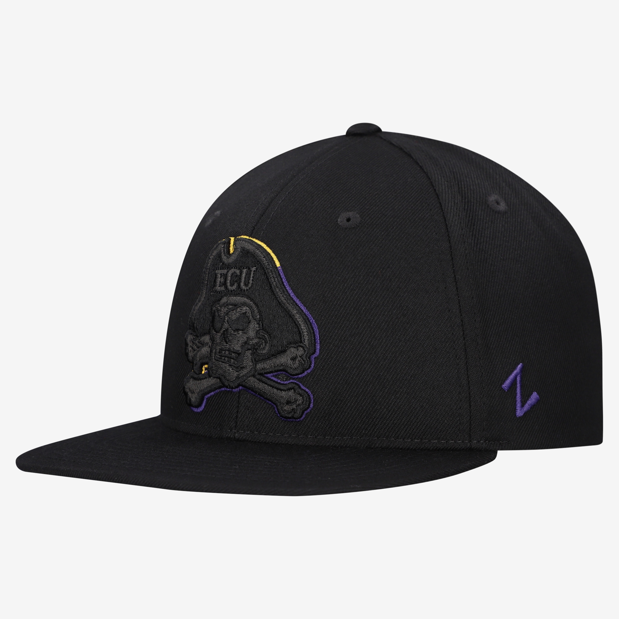Unisex Zephyr  Black ECU Pirates Slice 3D Z11 Snapback Hat