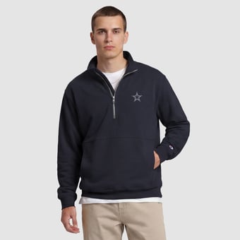 Men's Champion  Navy Dallas Cowboys Quarter-Zip Pullover