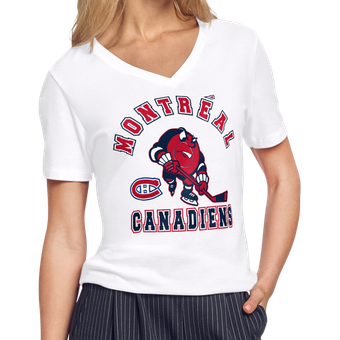 Women's Starter White Montreal Canadiens Tough Puck T-Shirt