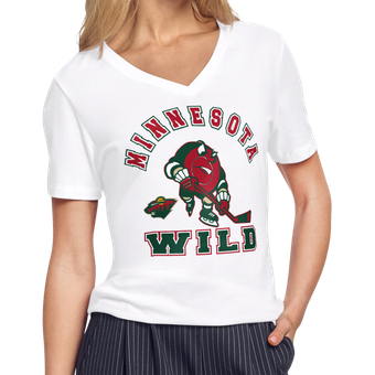 Women's Starter White Minnesota Wild Tough Puck T-Shirt