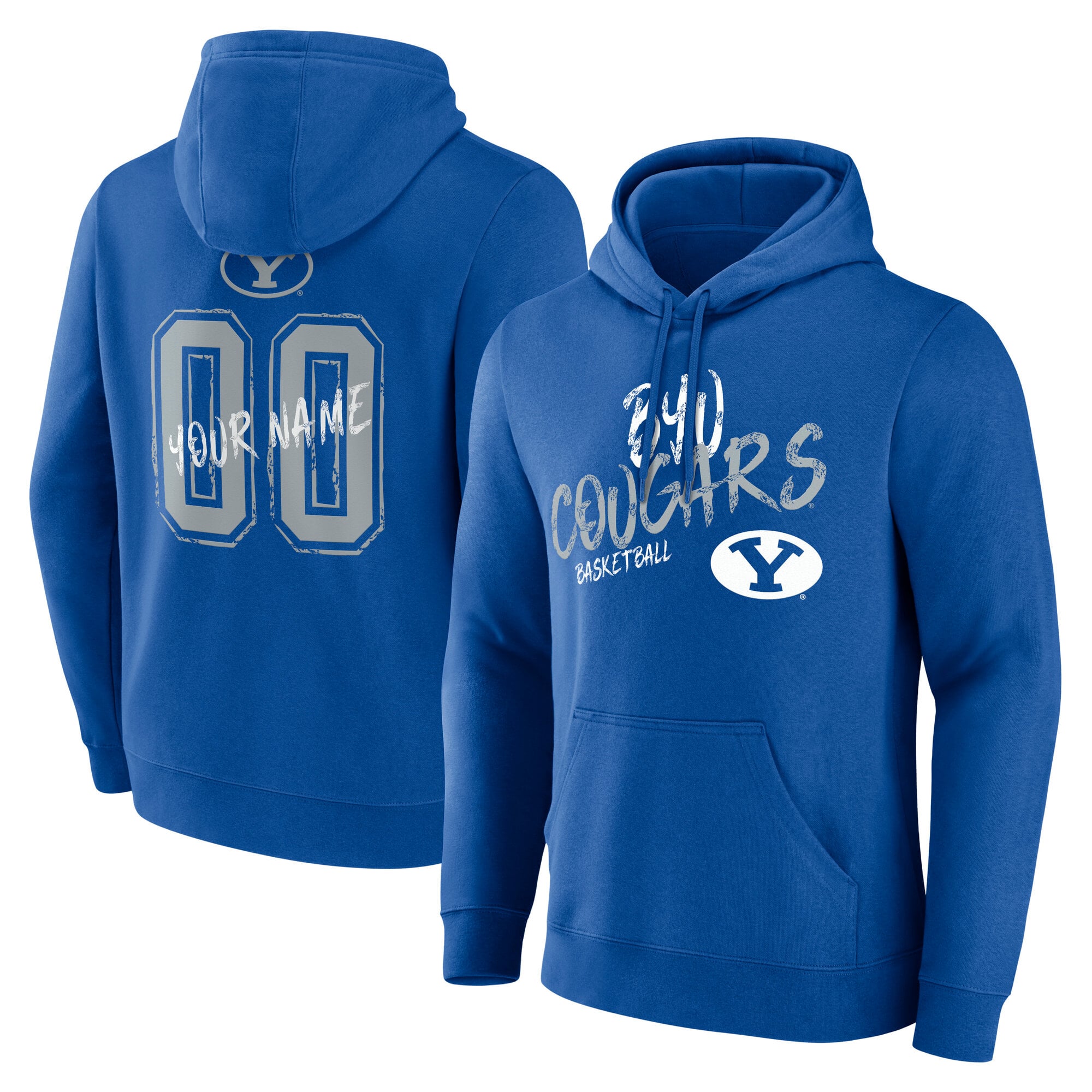 Men's Royal BYU Cougars Hustle Personalized Name & Number Hoodie