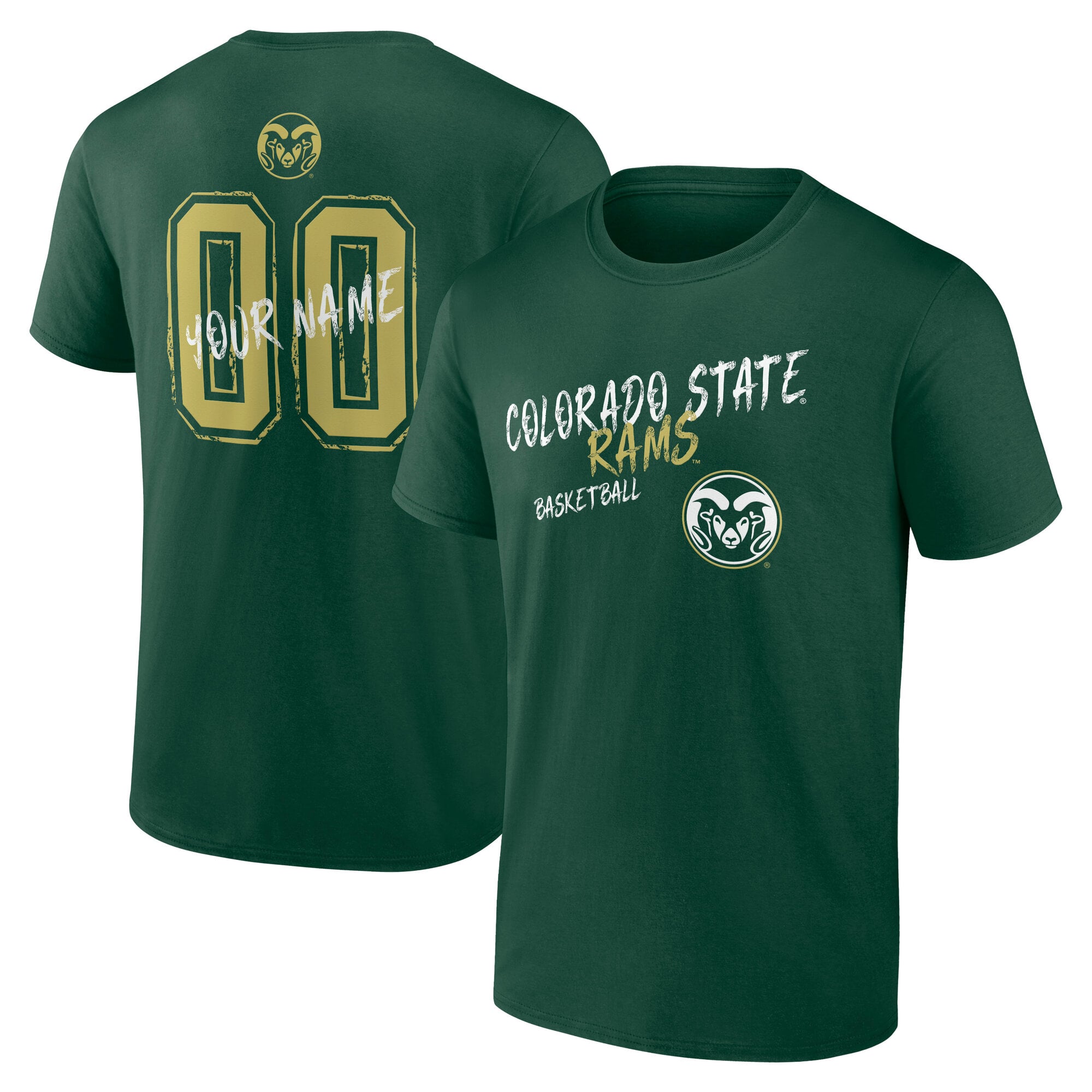 Men's Green Colorado State Rams Hustle Personalized Name & Number T-Shirt