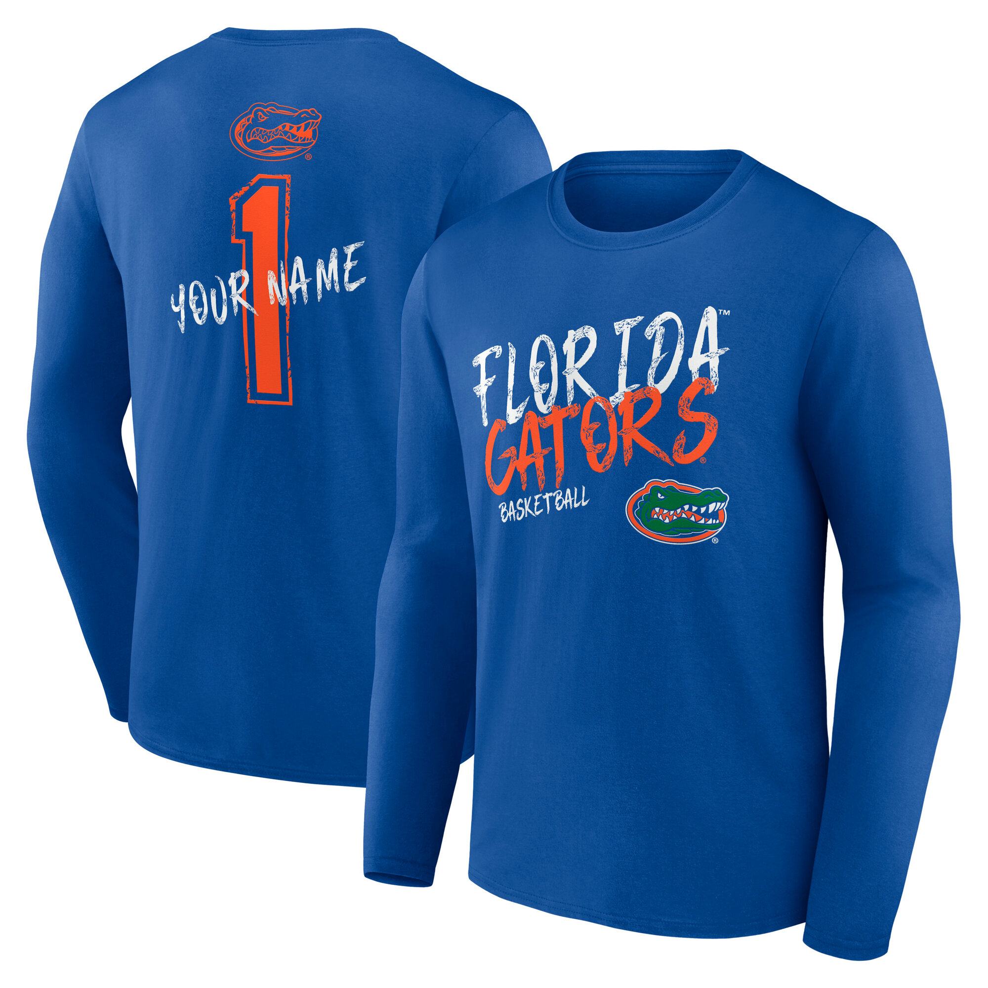 Men’s Royal Florida Gators Hustle Personalized Name Long Sleeve T-Shirt Men’s Royal Florida Gators Hustle Personalized Name Long Sleeve T-Shirt