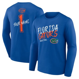 Men's Royal Florida Gators Hustle Personalized Name Long Sleeve T-Shirt