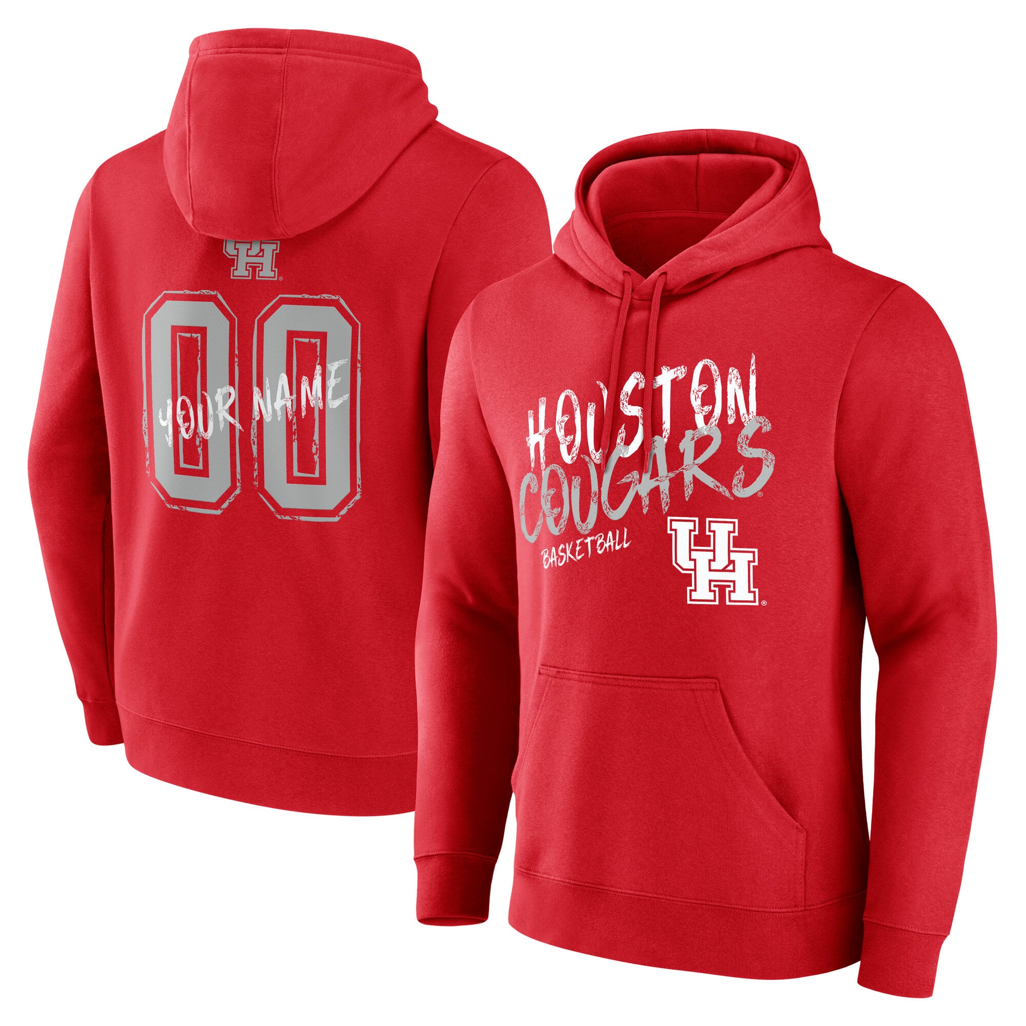 Men's Red Houston Cougars Hustle Personalized Name & Number Hoodie