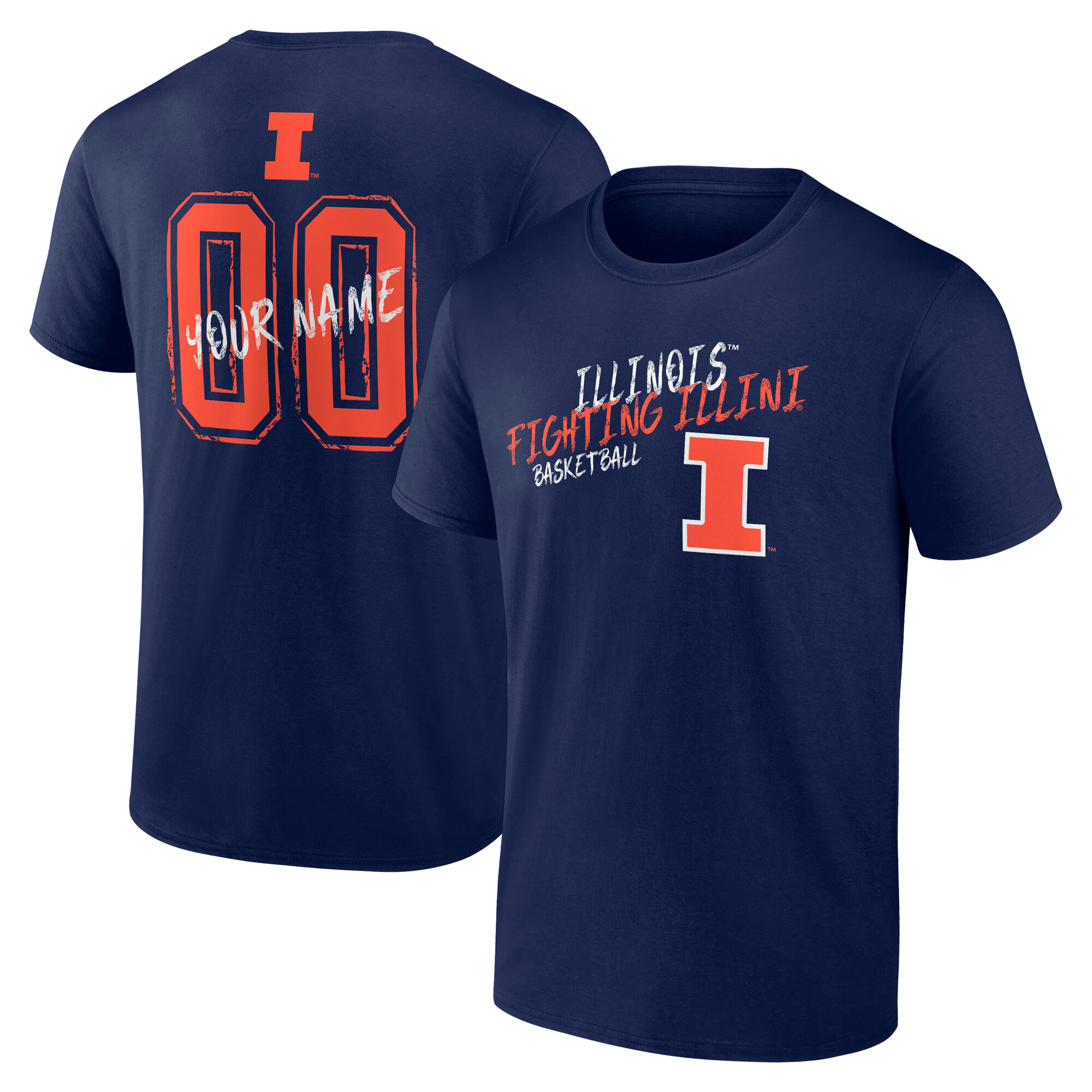 Men’s Navy Illinois Fighting Illini Hustle Personalized Name & Number T-Shirt Men’s Navy Illinois Fighting Illini Hustle Personalized Name & Number T-Shirt