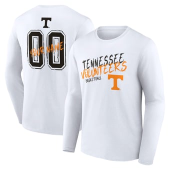 Men's White Tennessee Volunteers Hustle Personalized Name & Number Long Sleeve T-Shirt