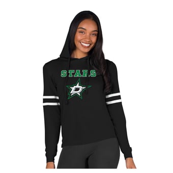 Women's Concepts Sport Black Dallas Stars Marathon Long-Sleeve Hooded T-Shirt
