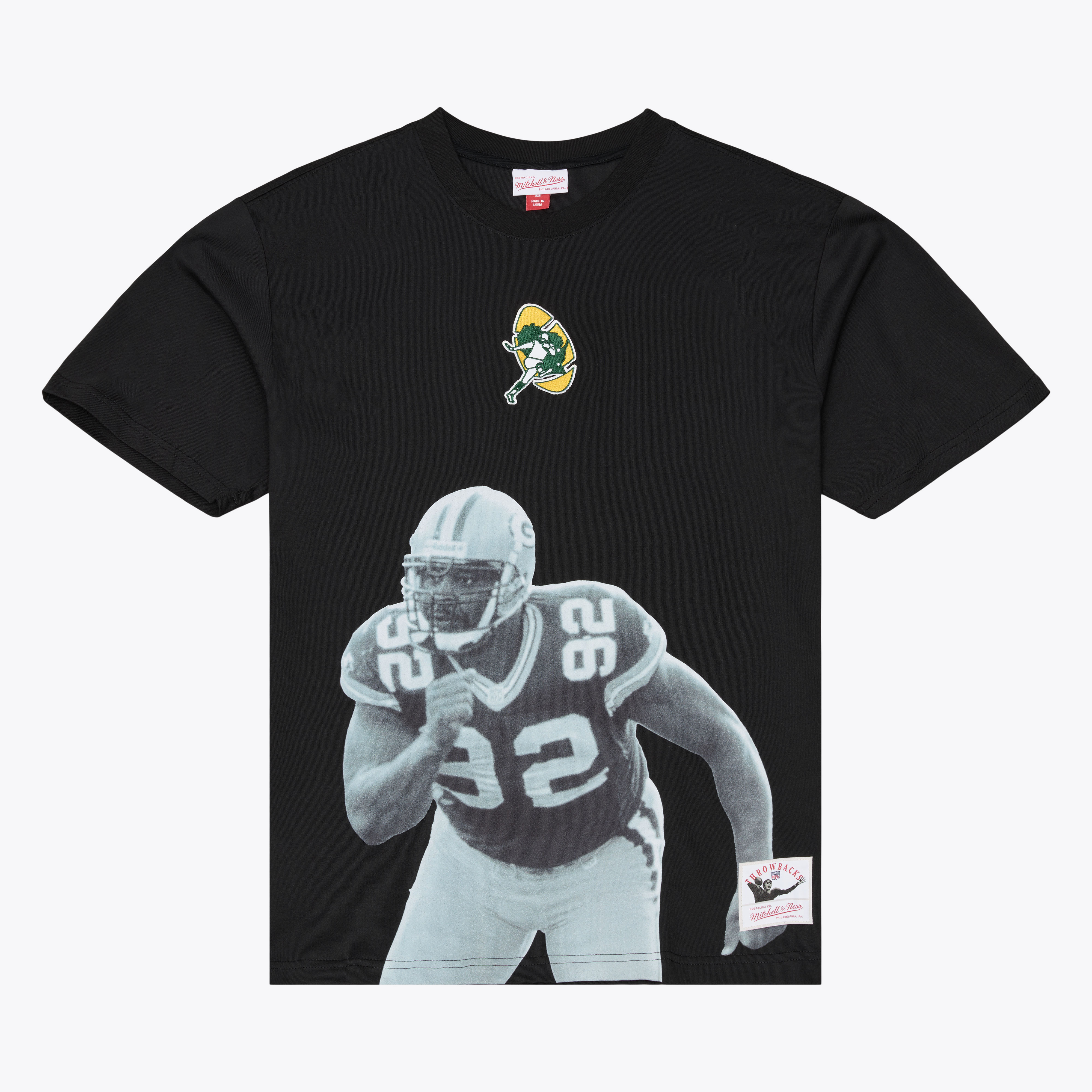 Mitchell & Ness Men's Reggie White Black Green Bay Packers Retired Solo Player T-Shirt - Black