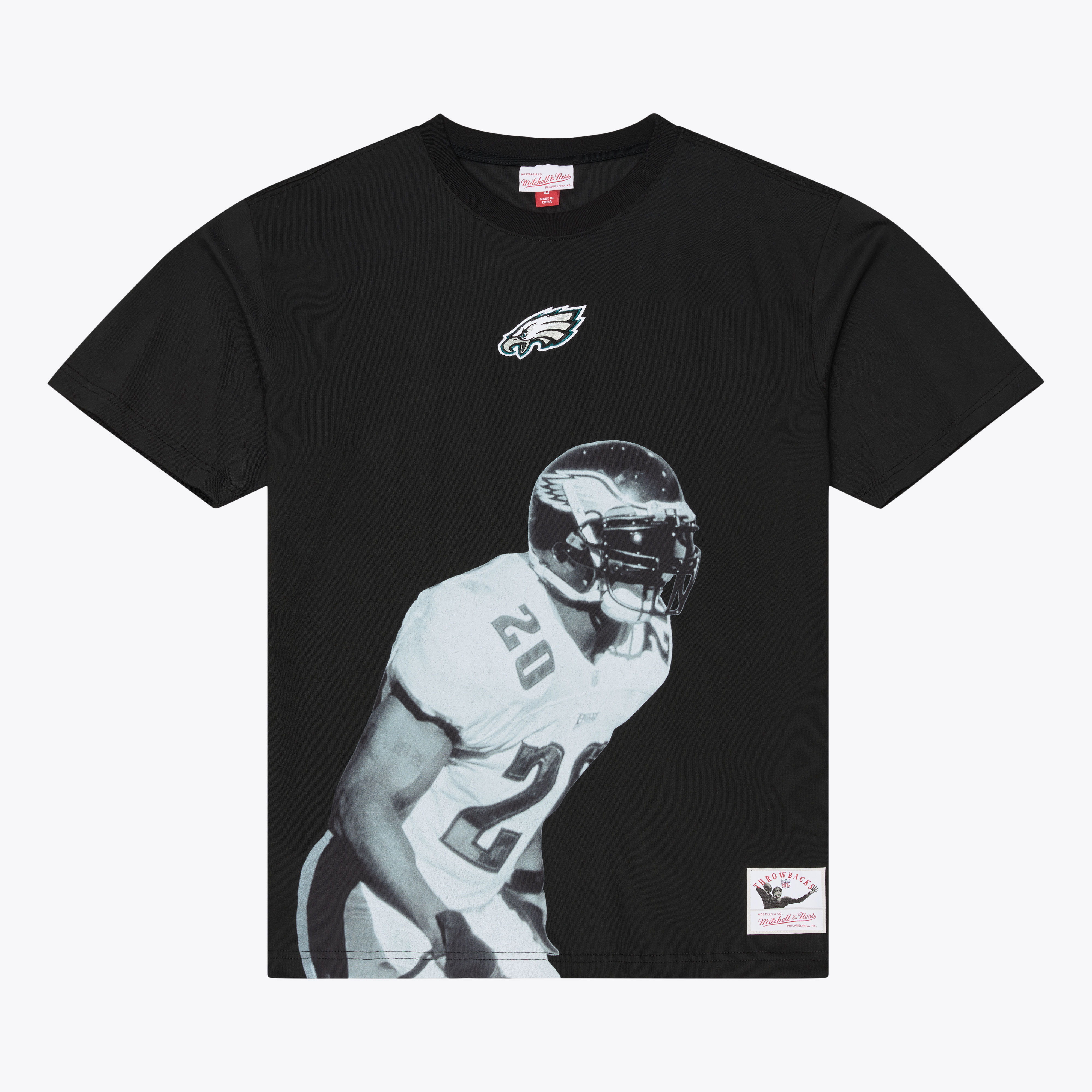 Men's Mitchell & Ness Brian Dawkins Black Philadelphia Eagles Retired Solo Player T-Shirt