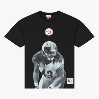 Men's Mitchell & Ness Troy Polamalu Black Pittsburgh Steelers Retired Solo Player T-Shirt