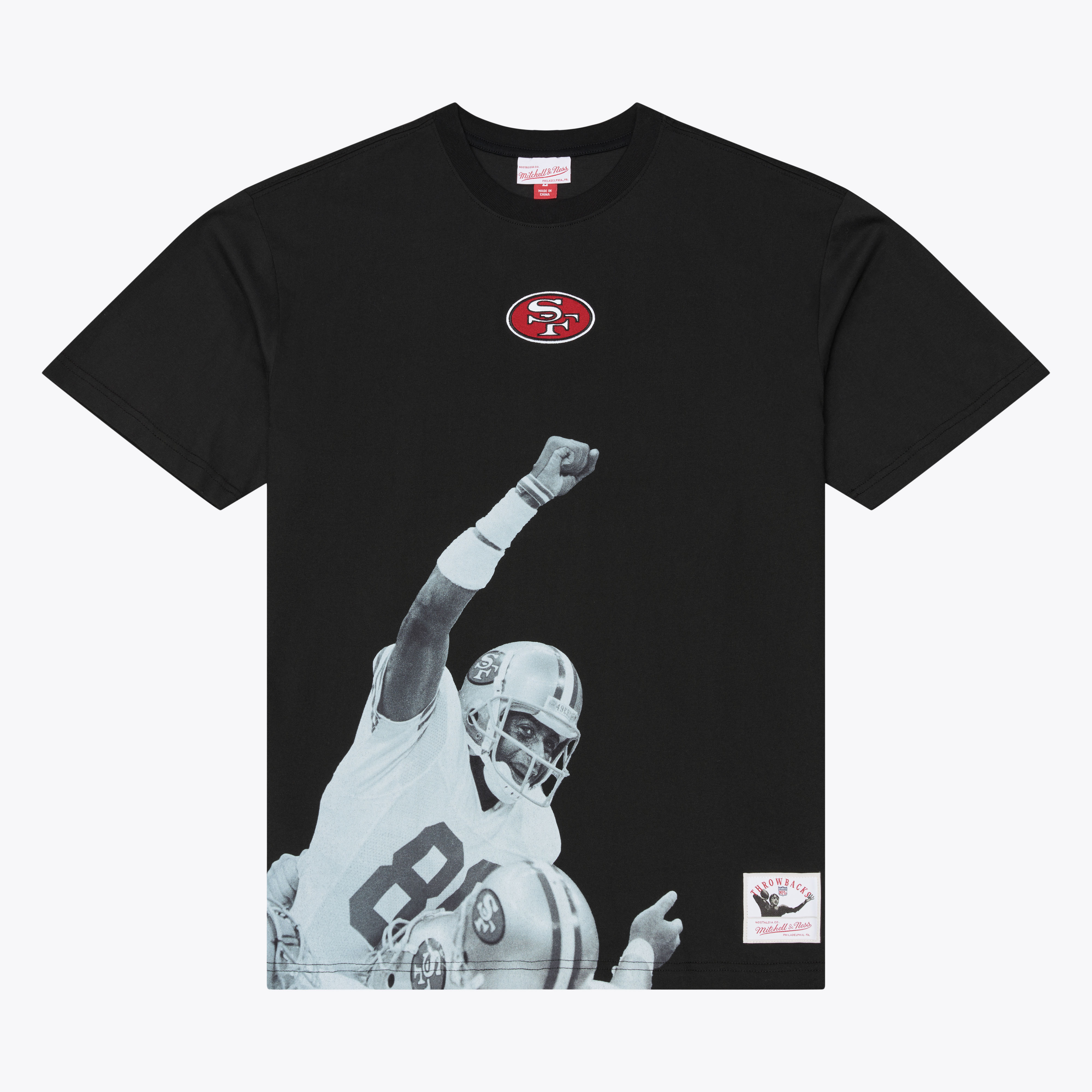 Men's Mitchell & Ness Jerry Rice Black San Francisco 49ers Retired Solo Player T-Shirt