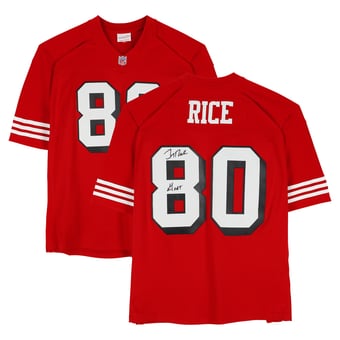 Jerry Rice San Francisco 49ers Autographed Red Mitchell & Ness 1994 Replica Jersey with "Goat" Inscription
