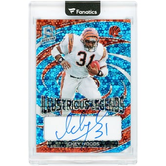 Ickey Woods Cincinnati Bengals Autographed 2023 Panini Spectra Neon Blue Illustrious Legends #IL-IW #15/50 Card