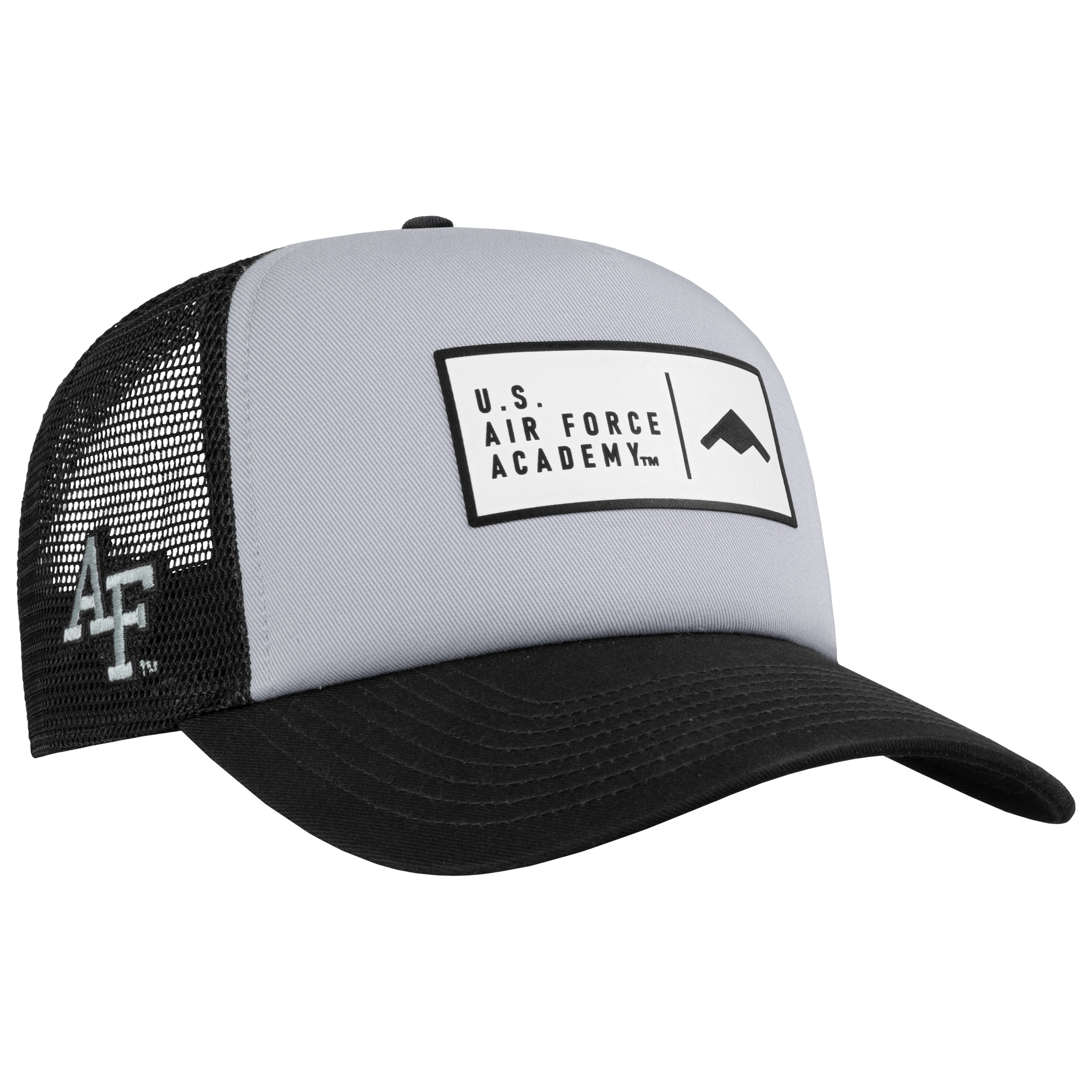Men's Nike Gray/Black Air Force Falcons 2026 Rivalry Collection Rise A-Frame Foam Adjustable Trucker Hat