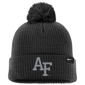 Men's Nike Black Air Force Falcons Rivalry Collection Peak Knit Cuffed Hat with Pom
