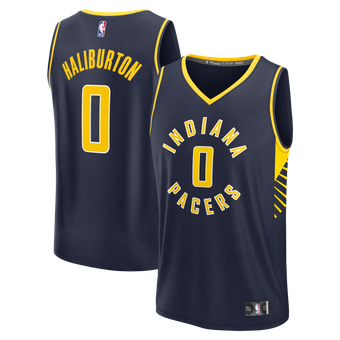 Youth Fanatics Tyrese Haliburton Navy Indiana Pacers Fast Break Replica Player Jersey