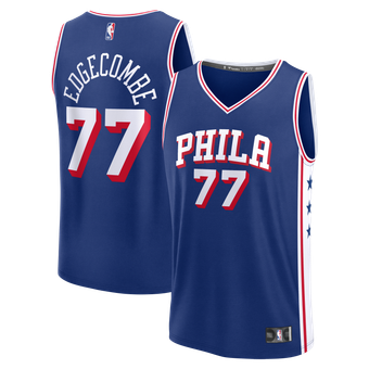 Men's Fanatics VJ Edgecombe Royal Philadelphia 76ers Fast Break Jersey - Icon Edition