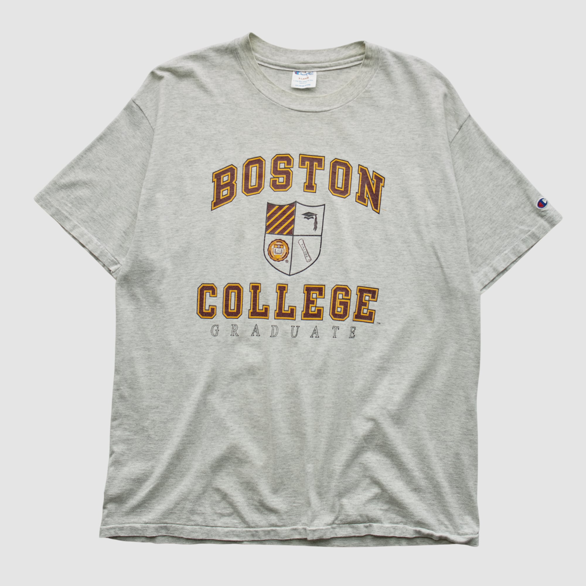 Boston College Eagles Champion 90s T-shirt - Heather Gray - L by Fanatics Real Vintage