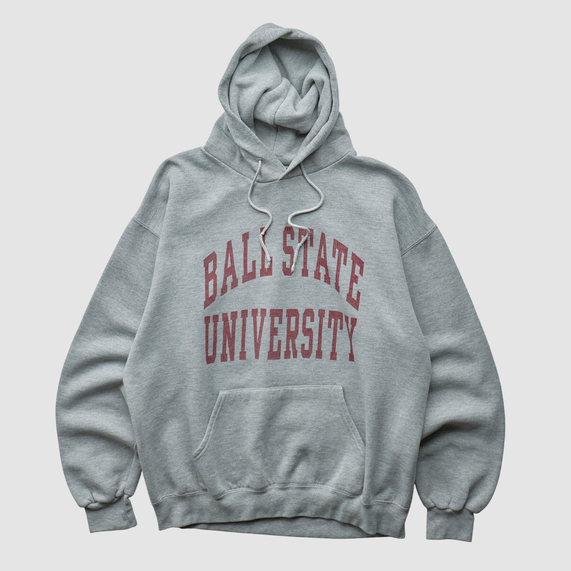Ball State Cardinals Lee Apparel 2000s Hooded Pullover Sweatshirt - Heather Gray - S by Fanatics Real Vintage