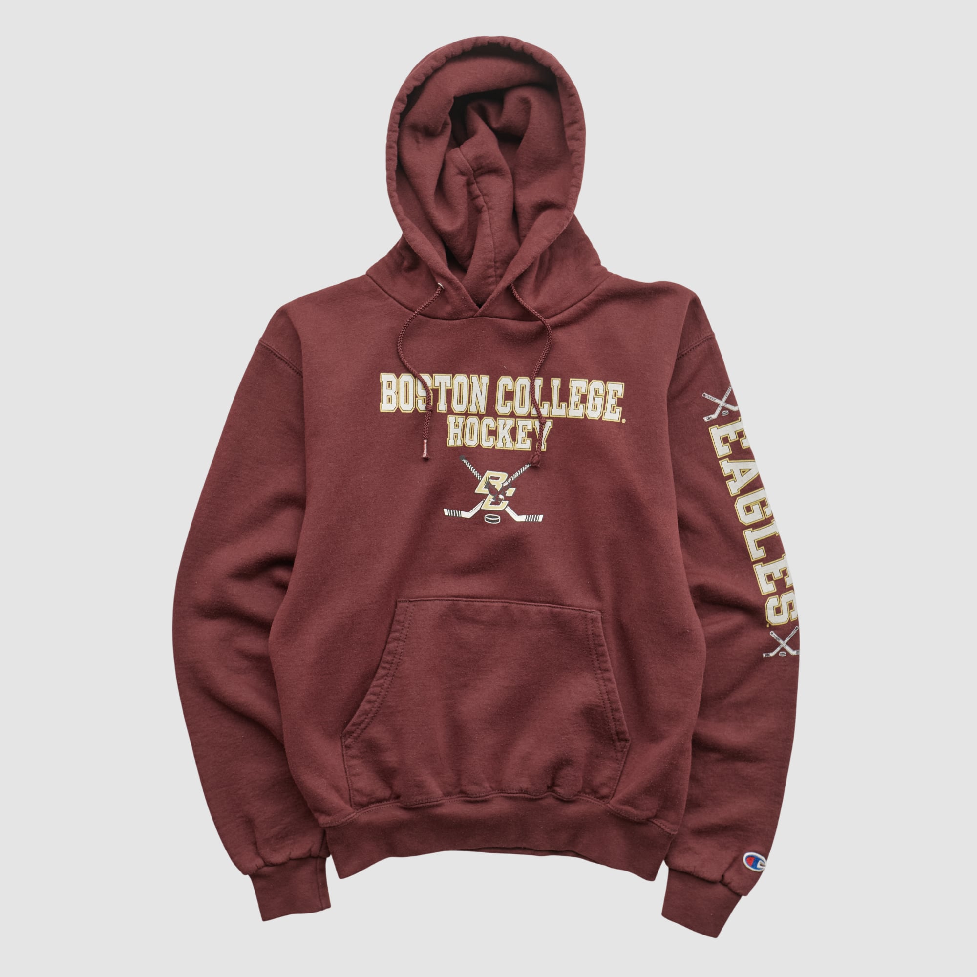 Boston College Eagles Champion 2010s Hooded Pullover Sweatshirt - Maroon - XXS by Fanatics Real Vintage