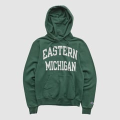 Eastern Michigan Eagles Champion 2000s Hooded Pullover Sweatshirt - Green - XXS by Fanatics Real Vintage