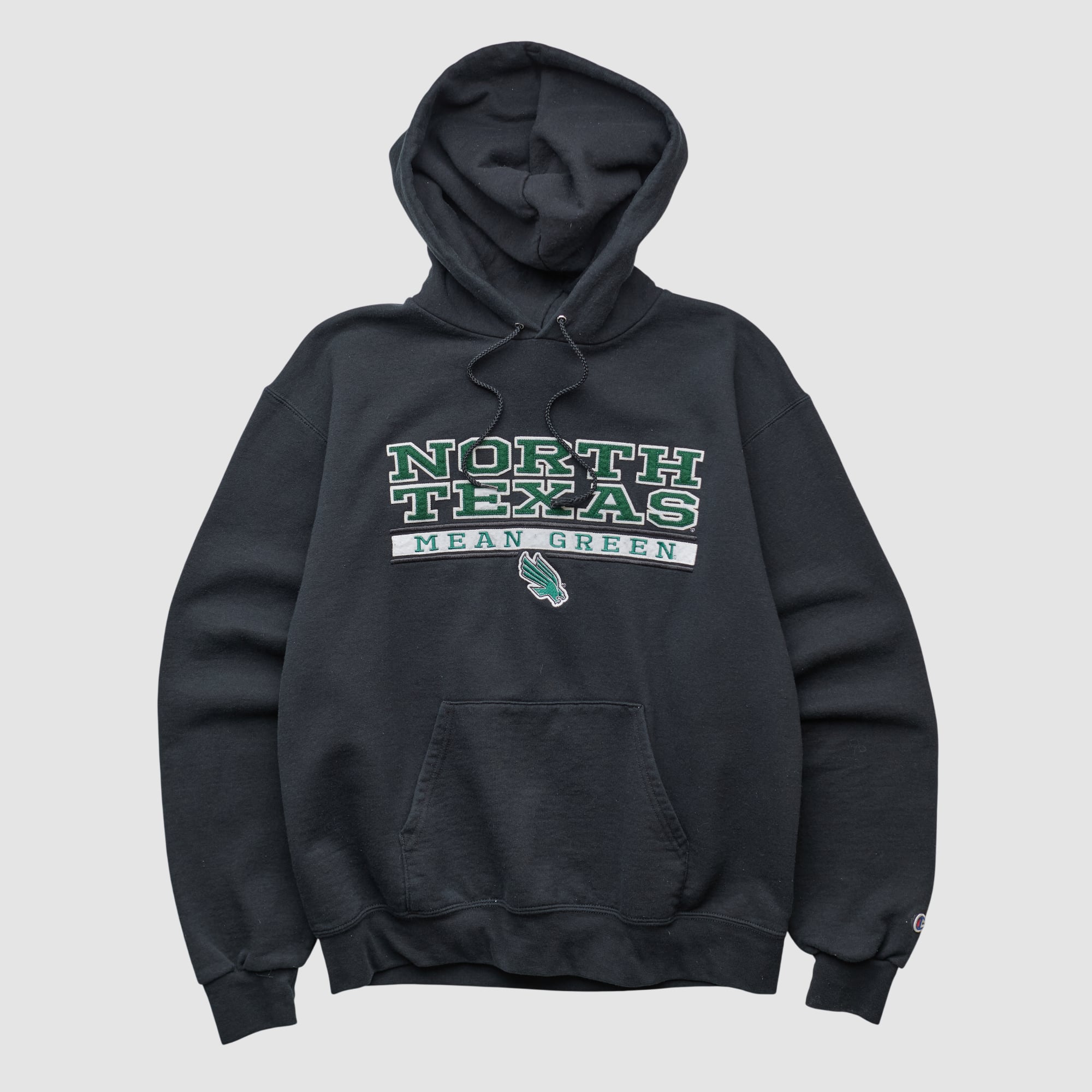 North Texas Mean Green Champion 2000s Hooded Pullover Sweatshirt - Black - S by Fanatics Real Vintage