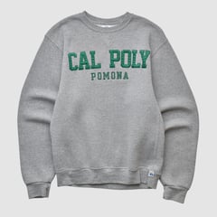Cal Poly Mustangs Russell 2010s Pullover Sweatshirt - Heather Gray - XS by Fanatics Real Vintage