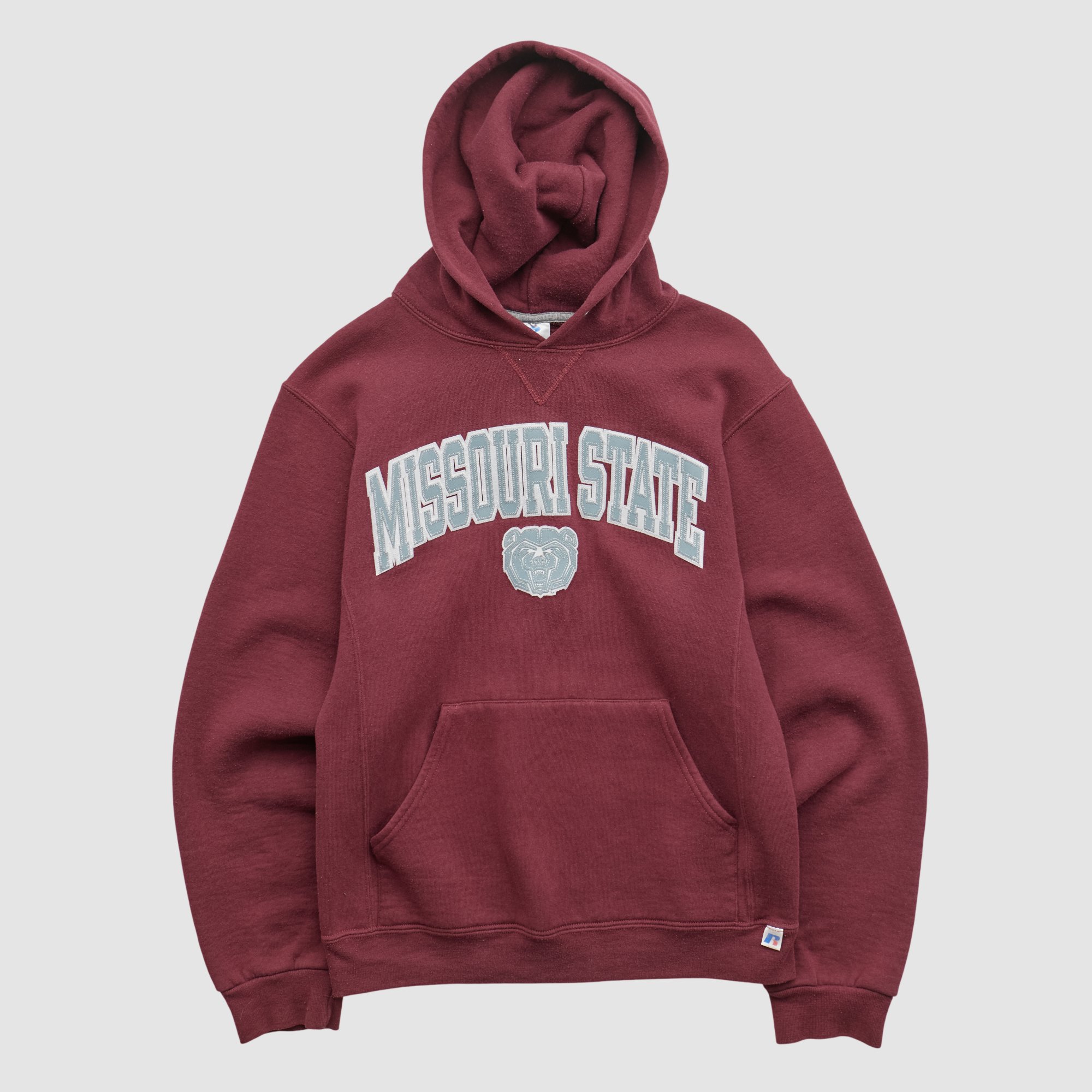 Missouri State University Bears Russell 2010s Hooded Pullover Sweatshirt - Maroon - XS by Fanatics Real Vintage